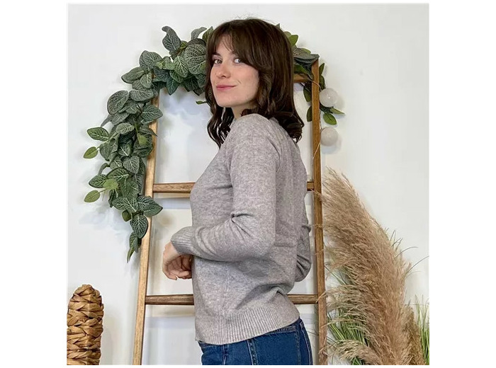 Y370- Pull Épais sans laine «Voggo» (T36-T48) (gris)
