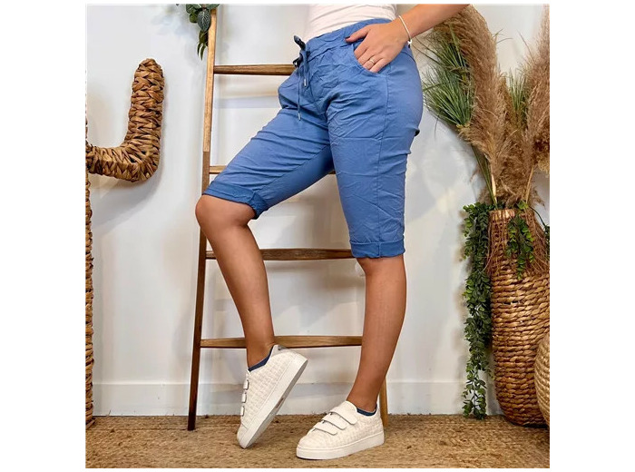 L729- Bermuda Coton Stretch (Tu) (bleu jeans)