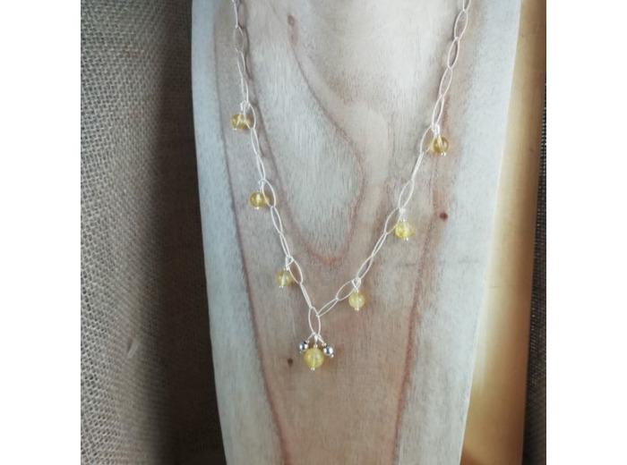 Collier Argent Citrine