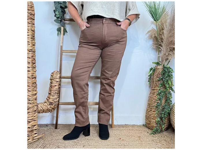 O645- Jean Slim Voggo T42-T50 (taupe)