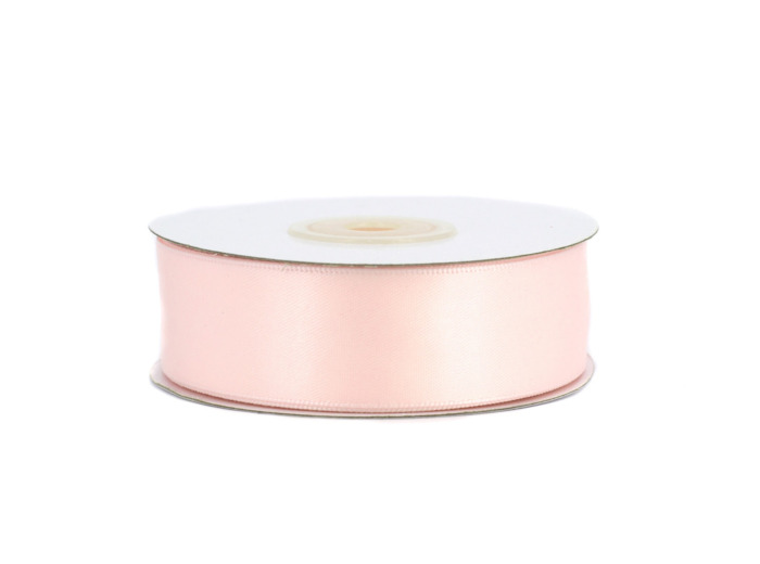 Ruban satin double face 25 mm de large 20 metres de long rose tendre