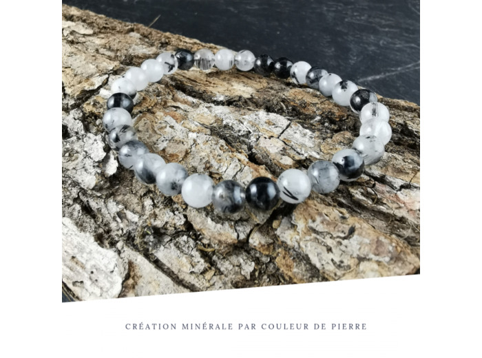 Quartz tourmaline 6mm