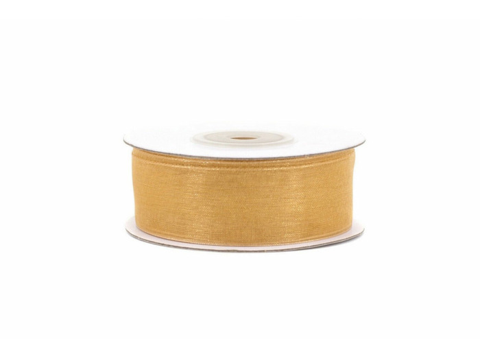 Ruban organza 25 mm de large bobine de 25 metres de long DORE