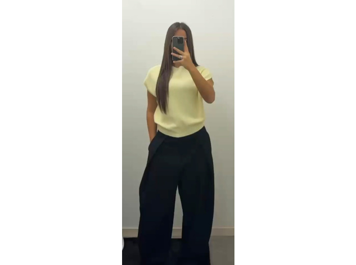 Top maille manches courtes