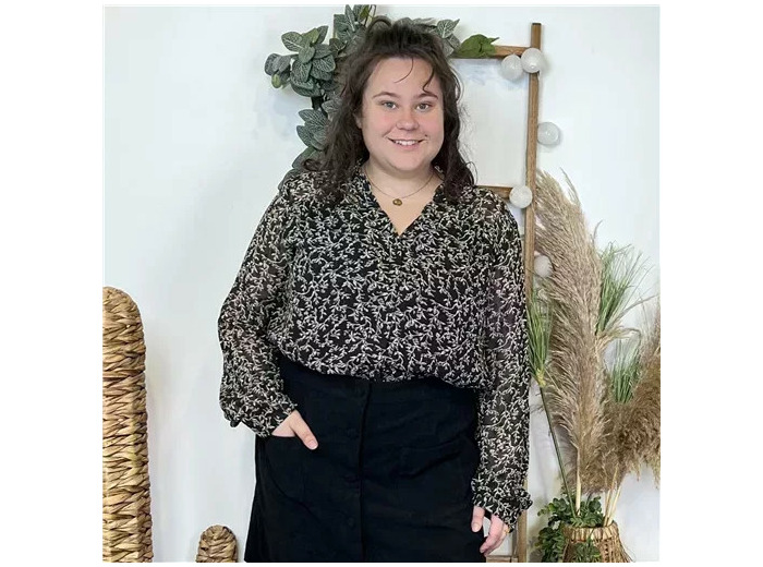 K768- Chemisier By.one (T40-T48) (noir)