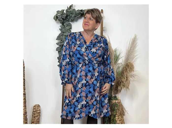 K811- Robe By One cache-coeur (T40/48) (bleu royal)