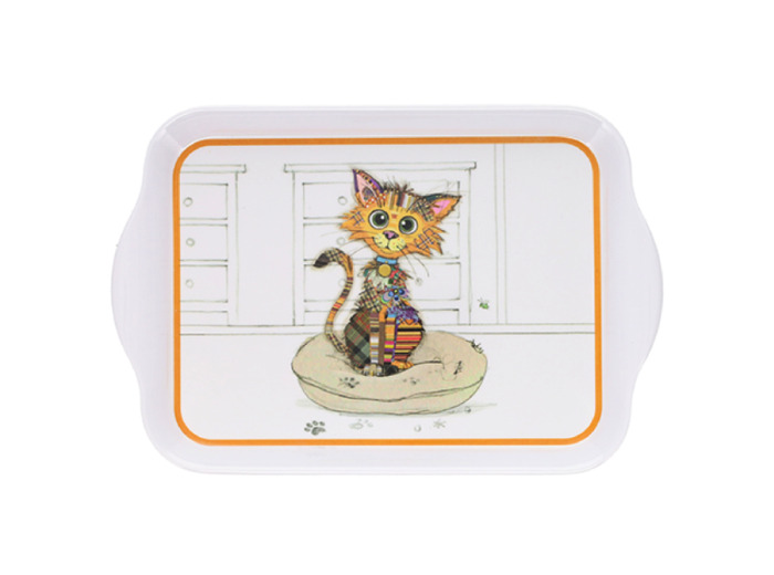 Mini plateau avec des animaux - motif chat mignon - mélamine de qualité - taille mini 14*21 CM Les mini plateaux existent avec de nombreux autres motifs