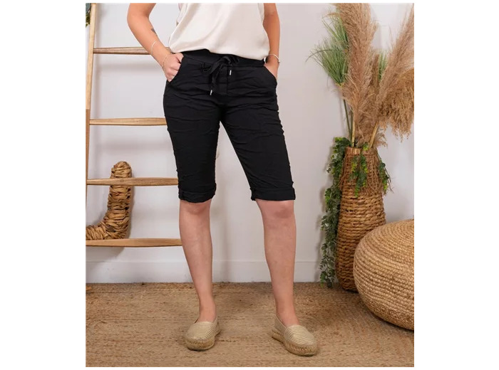 L729- Bermuda Coton Stretch (Tu) (noir)