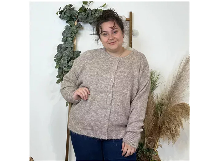 K583- Gilet Classique "Maëlle" (Gt) (taupe)