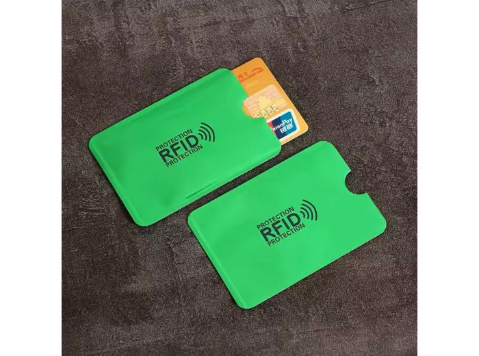 Etui de protection carte bancaire RFID blindé anti-scan Vert