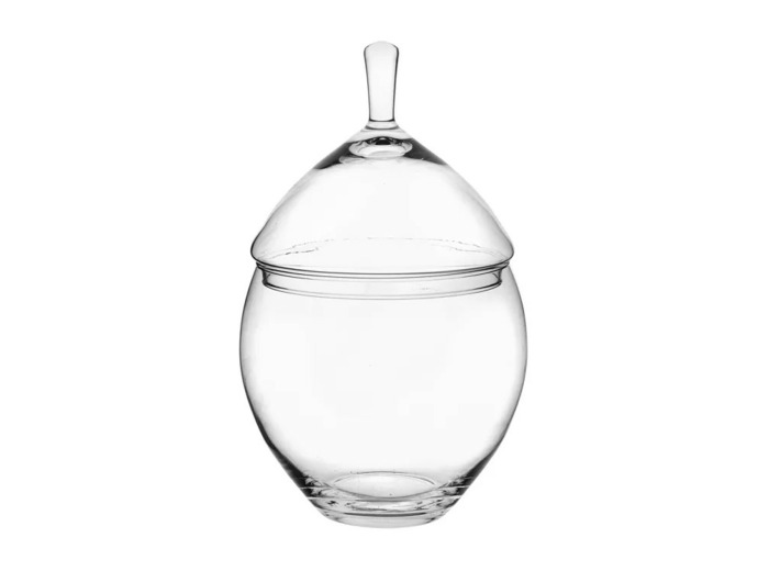 Bocal sphérique en verre avec couvercle