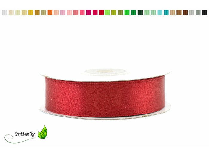 Ruban satin 18 mm de large par bobine de 25m rouge poupre