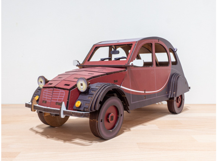 2 CV en Bois - Rouge et Noire