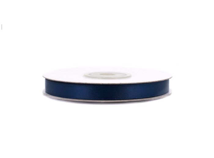 Ruban satin double face 10 mm de large 20 metres de long Bleu marine