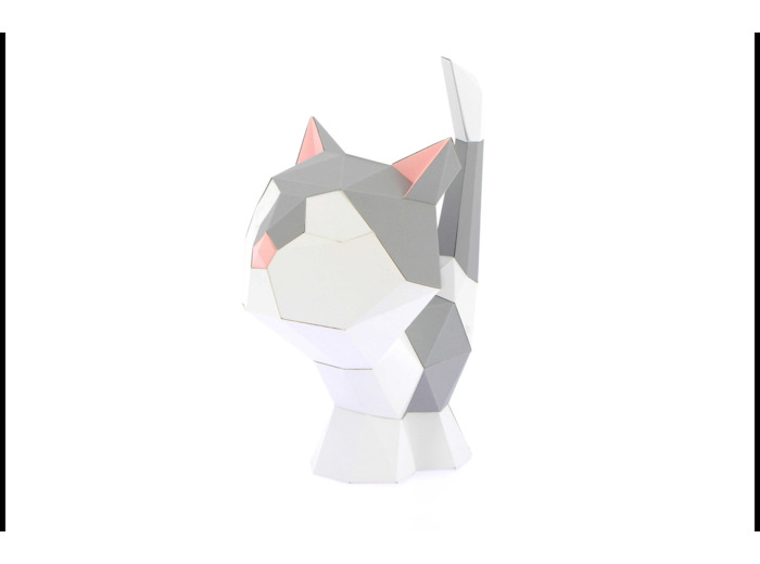 Baby Chat Gris en Papier