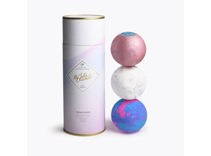 Tube boules de bain avec bijou (Collier Argent) HAPPY MOMENTS