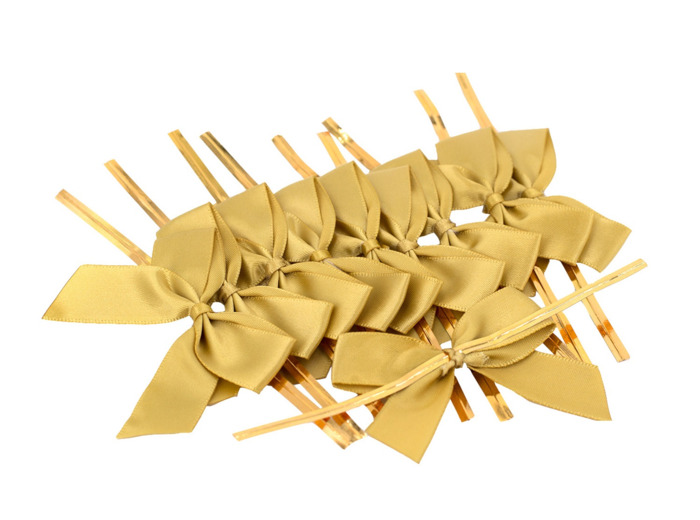 Noeuds en satin 5cm, 10 pièces Doré