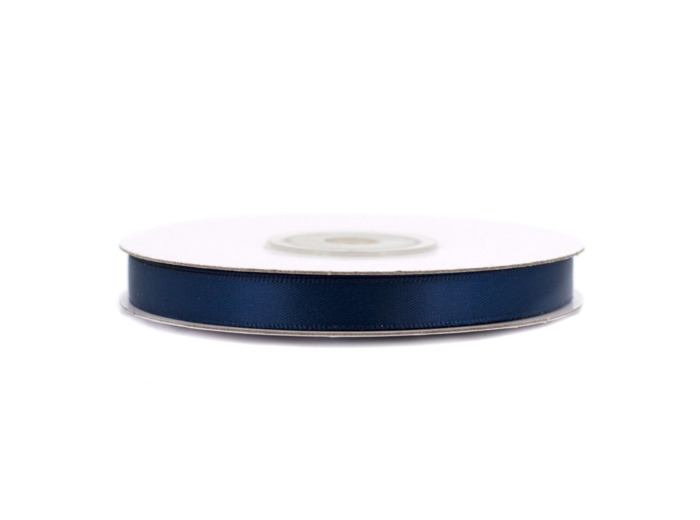 Ruban satin double face 6 mm de large 20 metres de long Bleu marine