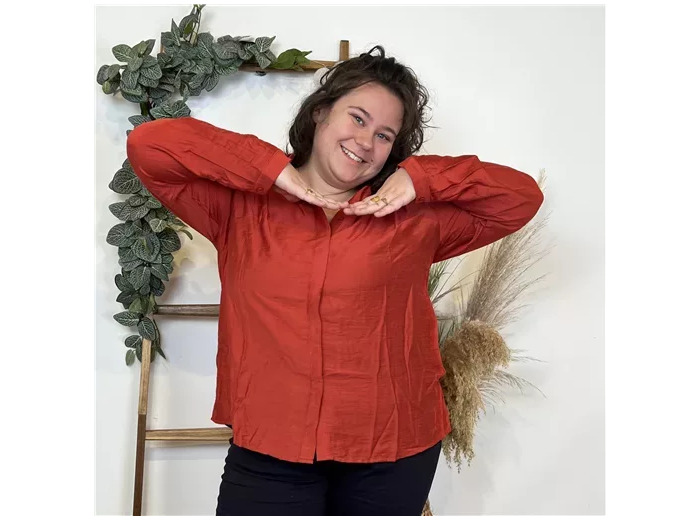 K801- Chemisier "Maelle" unie (rouille)