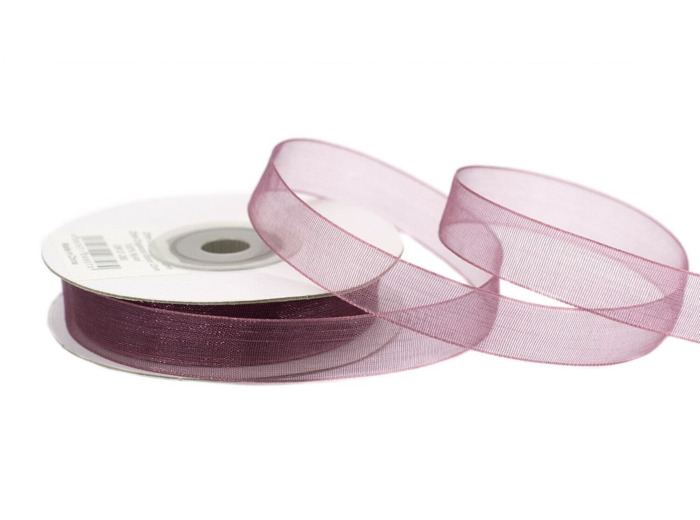 Ruban organza 12 mm de large bobine de 25 metres de long baie