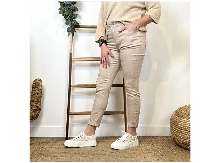 N117- Jean 7/8ème Voggo (T36-T44) (beige)