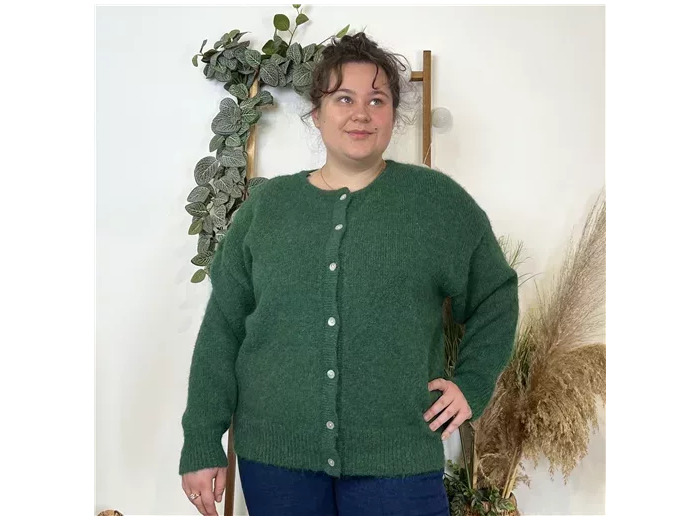 K583- Gilet Classique "Maëlle" (Gt) (vert émeraude)