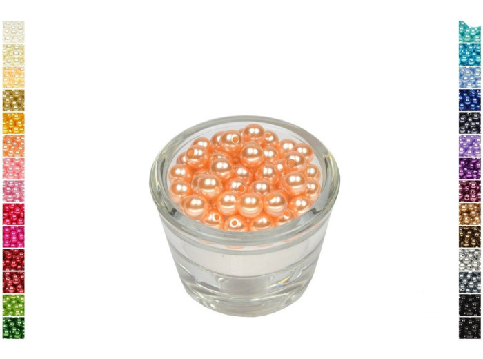 Sachet de 50 perles en plastique 8 mm de diametre Abricot