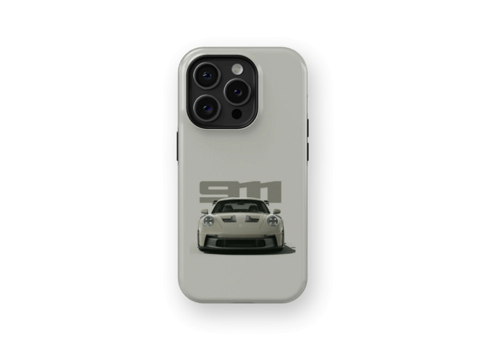 Bland Grey Porsche | Coque de téléphone 3D 2en1 Ultra-résistante