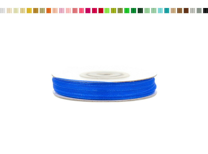 Ruban organza 3mm de large bobine de 50 metres de long bleu roi
