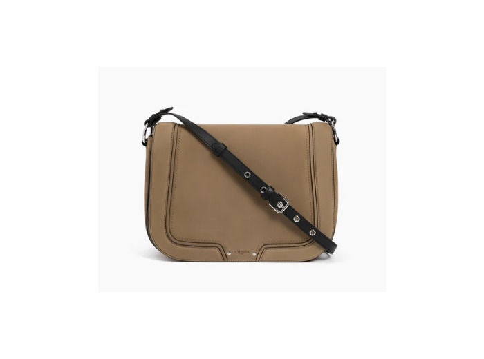 Ella - Grand sac bandoulière en cuir lisse et nubuck