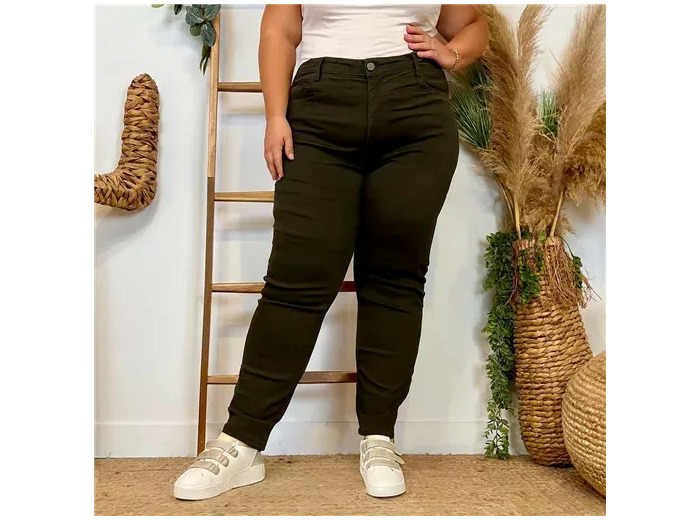 N012- Jean coupe Slim Voggo (T42-T52) (kaki)