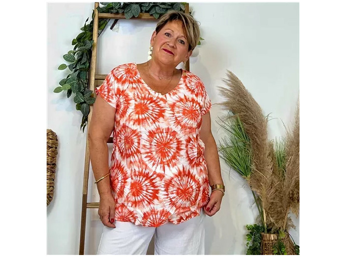 Z751- Top Christy Fleuri (T44-T52) (orange)