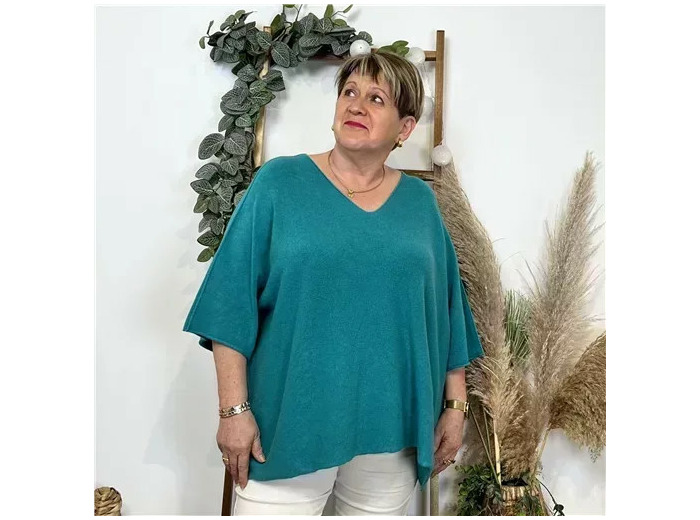 Z125- Pull loose Crop-Top (Gt) 🇮🇹 (vert émeraude)