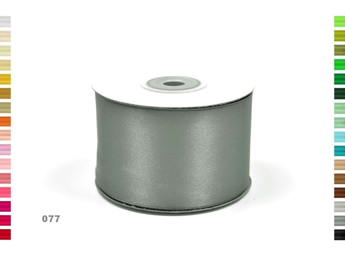 Ruban satin gris clair foncé 077 Largeur 50 mm