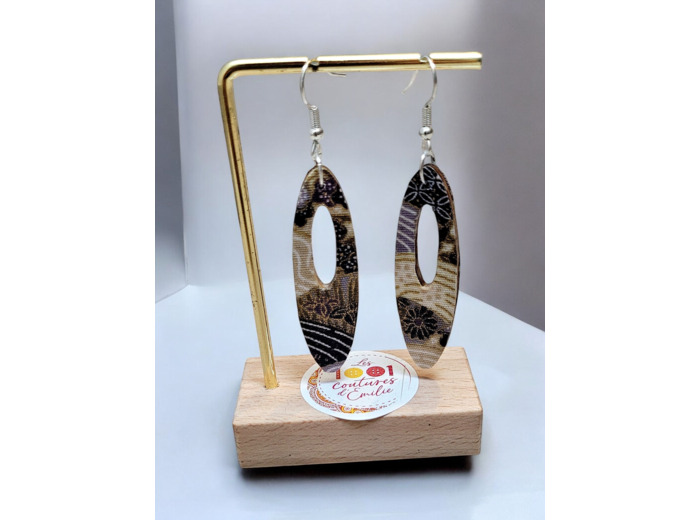Boucles d'oreilles bois "Ahouakro"