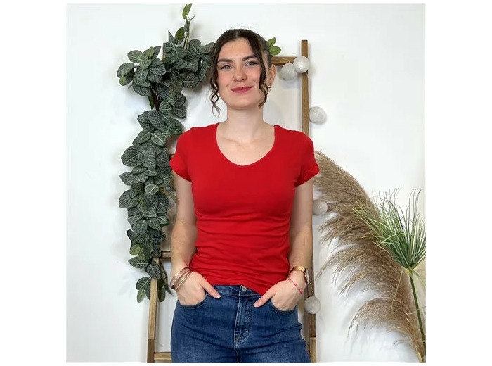 K319- T-Shirt Coline (T36-T44) (rouge)