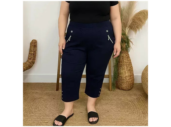 T581- Pantacourt stretch uni JST (T38-T52) (noir)