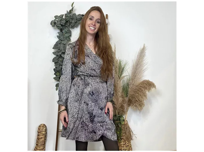 K700- Robe Maëlle cache coeur (T36-T40) (marine)
