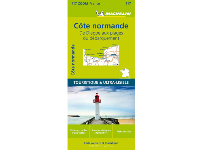 CARTE ZOOM COTE NORMANDE - DE DIEPPE AUX PLAGES DU DEBARQUEMENT