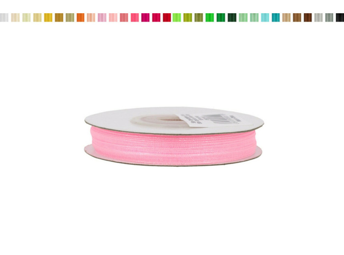 Ruban organza 3mm de large bobine de 50 metres de long rose