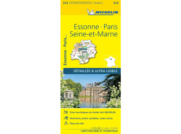 CARTE DEPARTEMENTALE ESSONNE, PARIS, SEINE-ET-MARNE