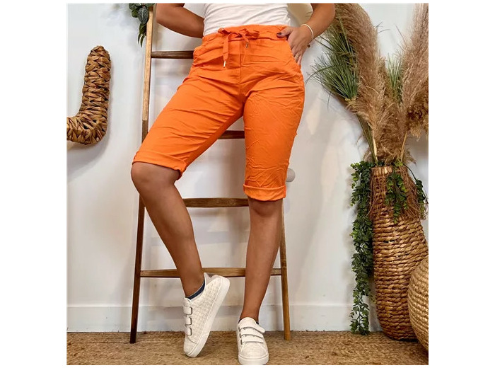 L729- Bermuda Coton Stretch (Tu) (orange)