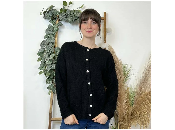 K583- Gilet Classique "Maëlle" (Tu) (noir)