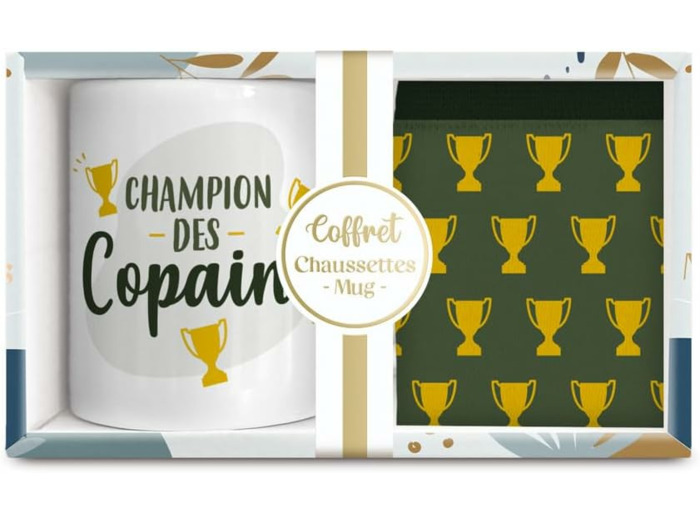 STC coffret mug et chaussettes "Champion des copains"