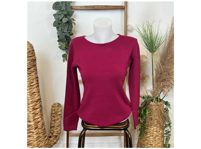 Y256- Tricotonic Col rond les T38 & 42 (framboise)