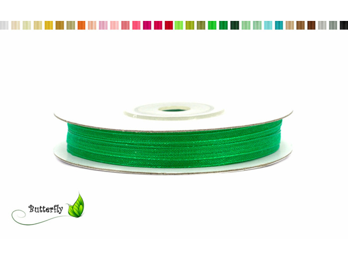 Ruban organza 3mm de large bobine de 50 metres de long vert fonce