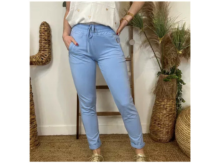 L756- Jogg 2 poches zippées 🇮🇹 (bleu indigo)