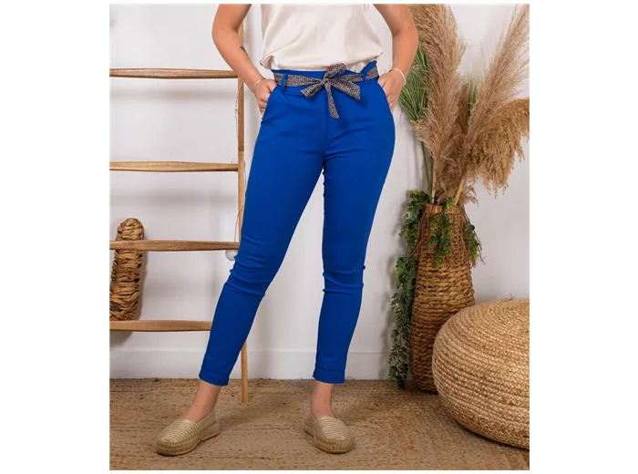 L793- Pantalon Stretch (T36-T50) 🇮🇹 (bleu royal)