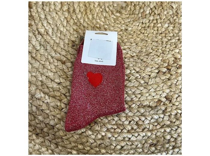 V310- Chaussettes "Coeur Rouge ❤️" (rouge)