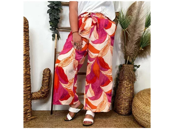 LK988- Pantalon Palazzo By One (T40-T48) (fuchsia)